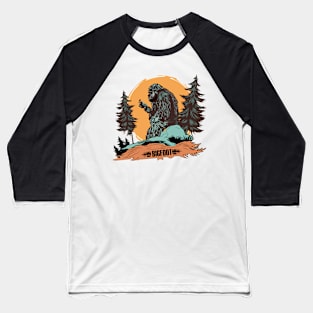 Bigfoot and bird in nature design Baseball T-Shirt